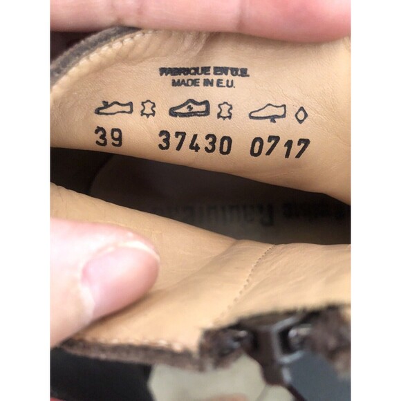 Jean Baptiste Rautureau Brown zipped LEATHER ankle boots size  39 - Picture 9 of 9